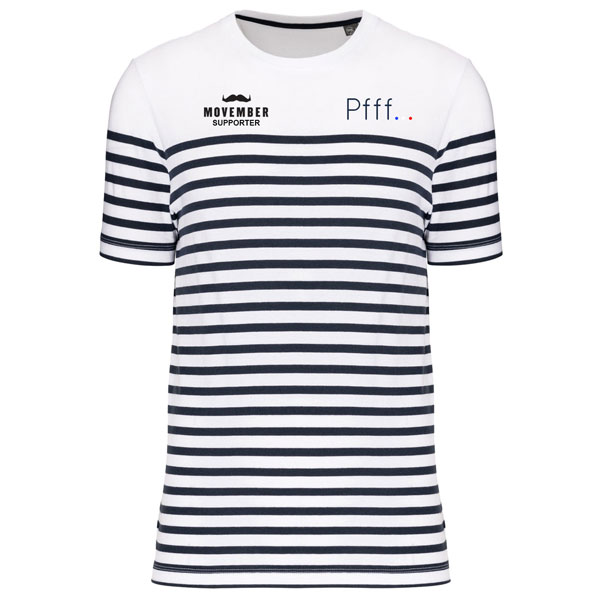 T-shirt rayé – Bleu vif/Écru – Homme – FR